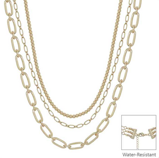 Multi Way Beaded Gold Chain Necklace