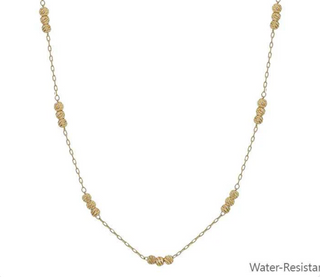 Gold Three Beaded Gold Chain Necklace