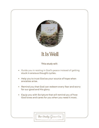 It Is Well | Anxiety Study