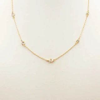 Crystal Stone Gold Chain Necklace