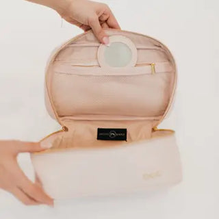 Madelyn Bow Makeup Bag-Blush