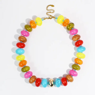 Sugar Beads Necklace-Multi Red