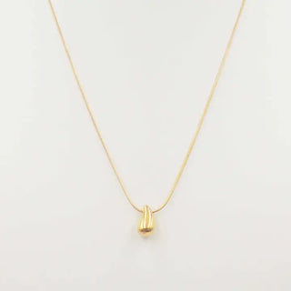 Stainless Steel Gold Chain & Teardrop Necklace