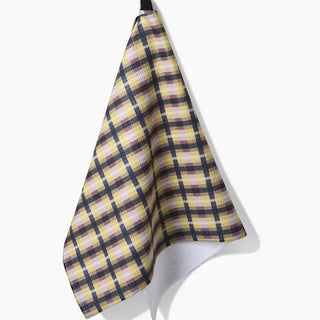 Crossbarred Yellow Tea Towel-Geometry