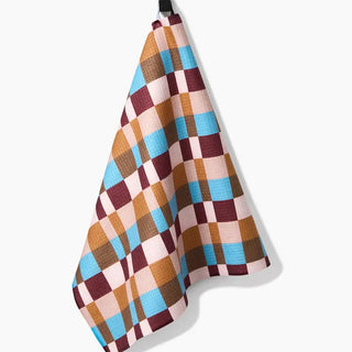 Cozy Day Checkers Tea Towel-Geometry