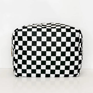 Black and White Checkered Bag-Large