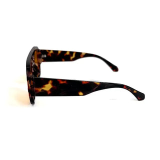 Ellen Retro Square Pilot Sunglasses-Tortoise/Orange