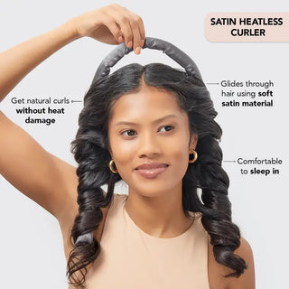 Satin Heatless Curling Set-Charcoal