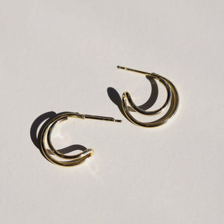 Double Twist Hoops-Gold