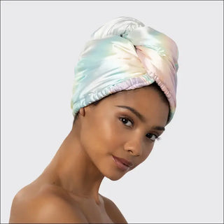 Satin-Wrapped Hair Towel-Aura