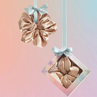 Holiday Cloud 9 Satin Pillow Scrunchie 1pc - Champagne