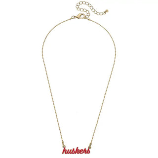 Nebraska Huskers Enamel Script Necklace