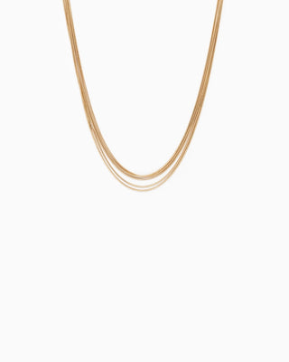 5 Layered Round Snake Chain Necklace-Gold