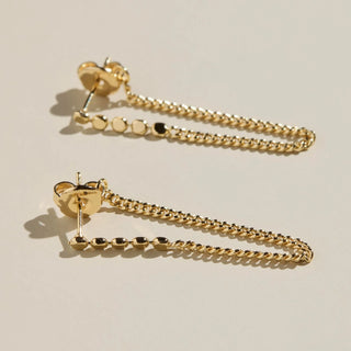 Beaded Drop Statement Earrings-Gold