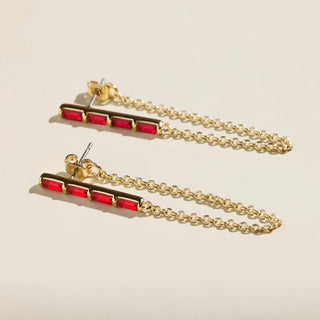 Lucia Statement Earrings-Red