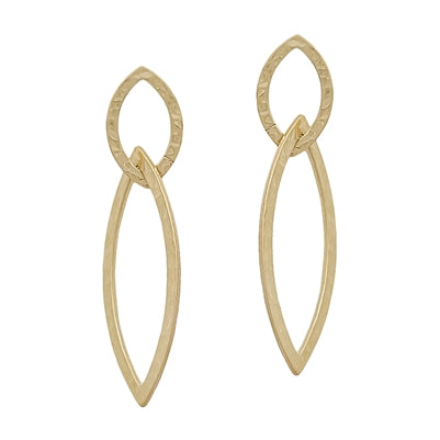 Matte Geometric Pointed Earring-Gold