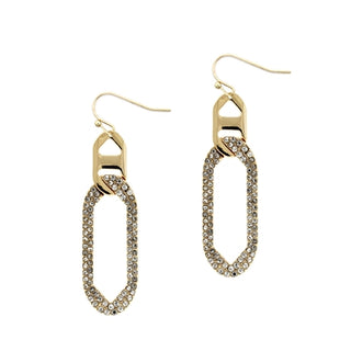 Open Oval Rhinestone Earring