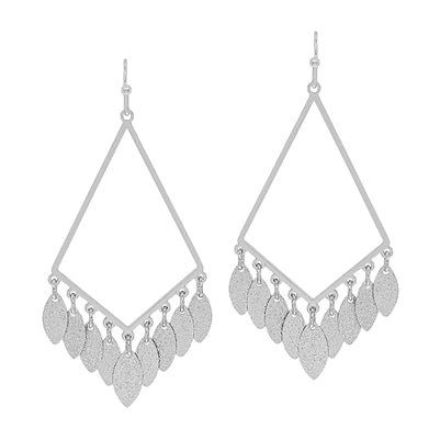 Triangle Fringe Earring-Silver