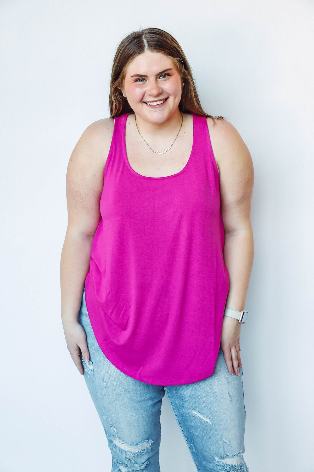 Sami Tank-Neon Hot Pink-Extended Sizes