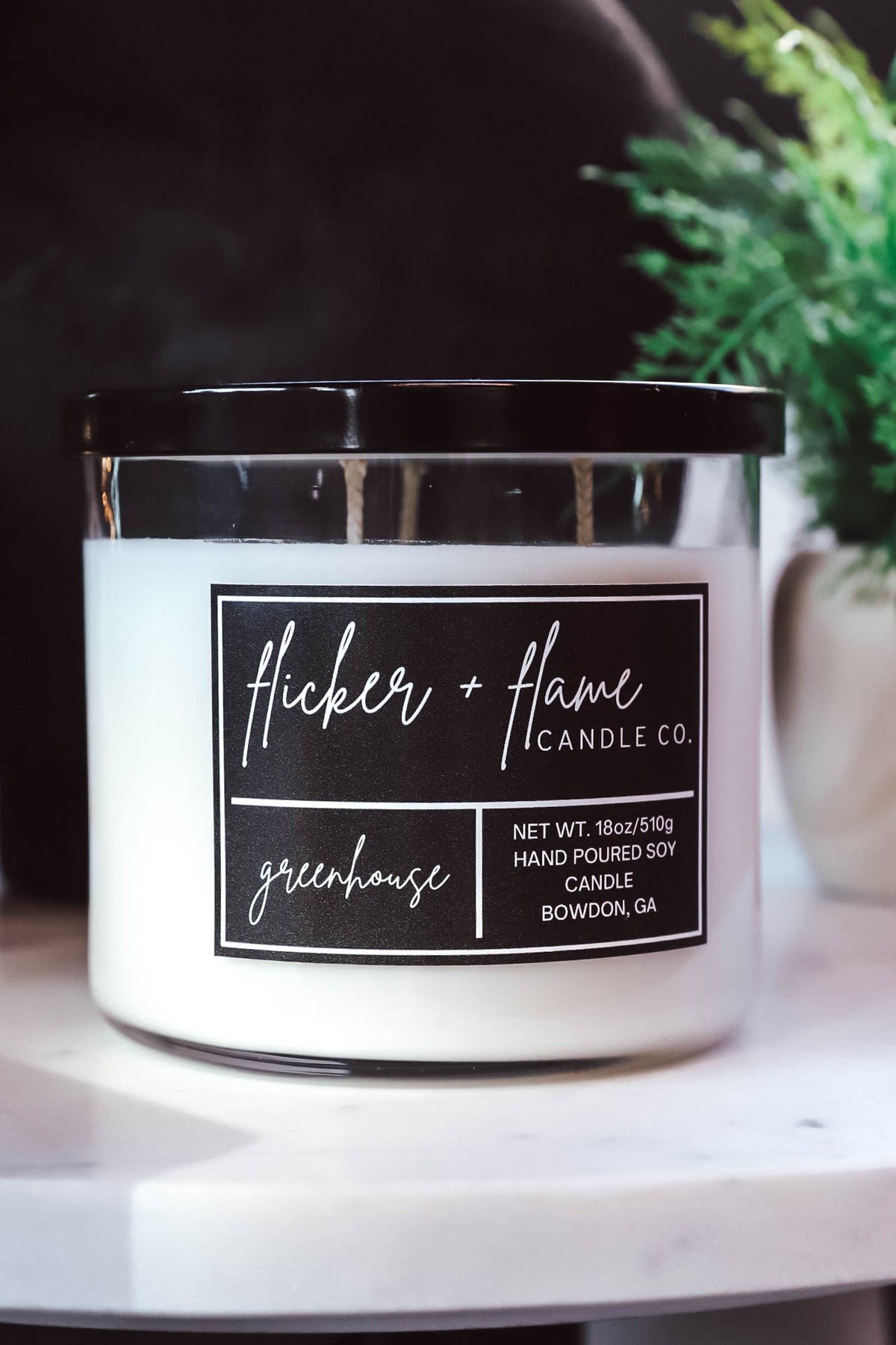 Flicker + Flame 18oz Candle-Greenhouse
