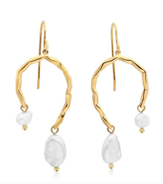 Pearl Drop Earring-Gold